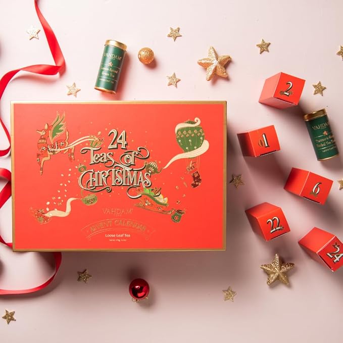 VAHDAM, Advent Calendar 2025 | 24 Unique Loose Leaf Tea - Exclusive Holiday Tea Gift Set | Christmas Advent Calendar 2025 for Adults | Advent Calendar 2025 Adult Women & Men-StrideForce Fitness