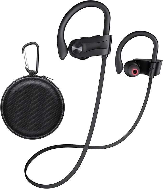 JOYWISE Bluetooth Headphones, Wireless Earbuds Bluetooth 5.3 Headphones with 16Hrs Playtime Stereo Bass Headsets, IPX7 Waterproof Running Earphones for Sports, Black-StrideForce Fitness