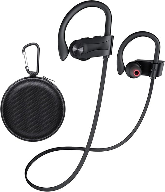 JOYWISE Bluetooth Headphones, Wireless Earbuds Bluetooth 5.3 Headphones with 16Hrs Playtime Stereo Bass Headsets, IPX7 Waterproof Running Earphones for Sports, Black-StrideForce Fitness