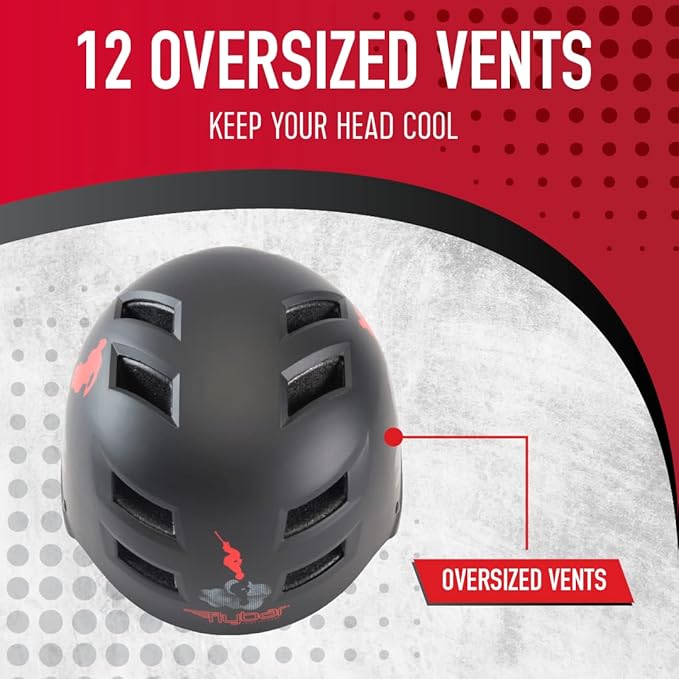 Flybar Bike Helmet- Multi Sport Dual Certified Adjustable Dial, Lightweight Skateboard Helmet, Roller Skating, Pogo, Electric Scooter, Snowboard, Boys and Girls Kids- Adults Helmets-StrideForce Fitness