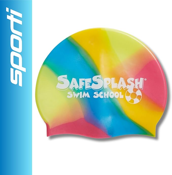 Sporti Silicone Swim Cap for Kids, Unisex Youth Swimming Cap, Protection Bathing Caps for Your Children, Aged 2-10-StrideForce Fitness