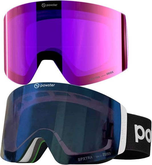 Ski Goggles Snow OTG Snowboard Goggles Magnetic Interchangeable Lens Frameless UV Protection Anti-fog mobile Skating-StrideForce Fitness