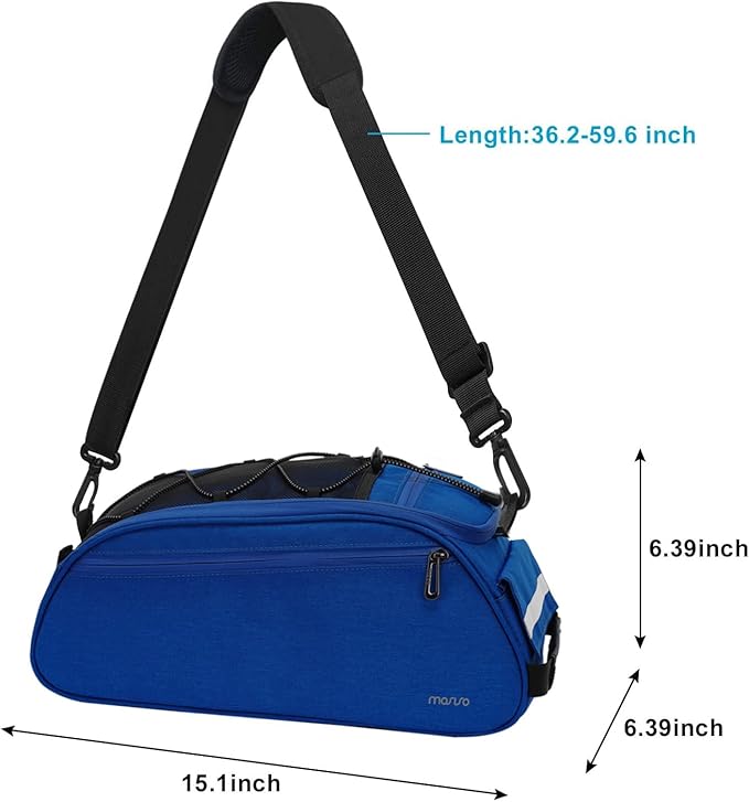 MOSISO Bike Rack Bag, Waterproof Bicycle Trunk Pannier Rear Seat Pouch Cycling Bike Carrier Backseat Storage Luggage Saddle Shoulder Bag-StrideForce Fitness