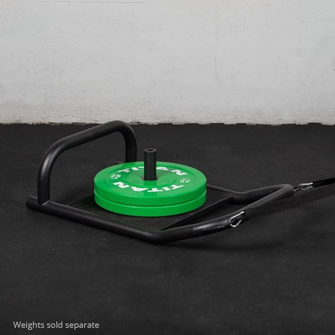 Titan Fitness Low Bar Push Pull Drag Sled with Harness, Rated 500 LB, Push, Pull, or Drag Sled for Speed Training and Agility-StrideForce Fitness