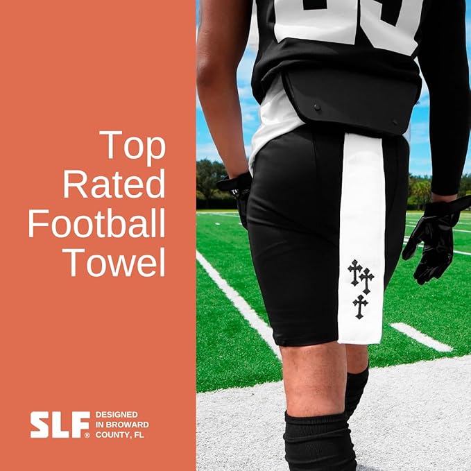 SLEEFS White Gothic Cross Thin Football Towel-StrideForce Fitness