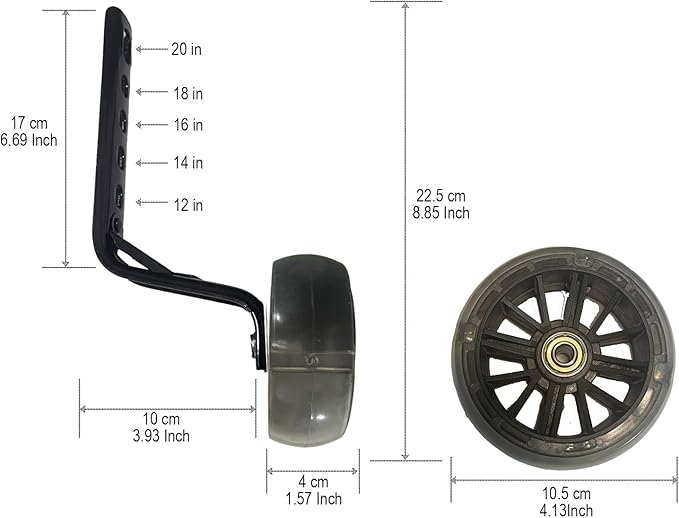 1 Pair Bike Training Wheels Mute Flash Wheels,Children Bicycle Wheels Flash Mute Wheel Compatible for 12 14 16 18 20 inch Single Speed Bike-StrideForce Fitness