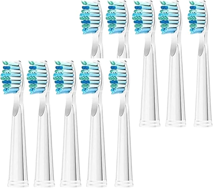 Replaceable Brush Heads Bristle Refill ，Compatibility for Seago/Fairywill Electric Toothbrush FW/SG 507/508/515/551/917/959(Whtie 10)