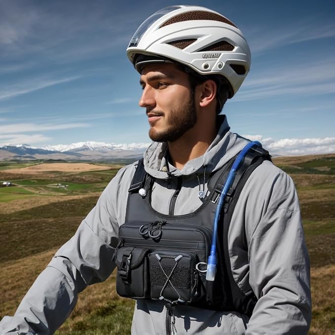 USA Original Patent Running Hydration Vest Backpack, Lightweight Chest Pack with 2.0L Water Bladder Bag Daypack for Hiking Running Cycling Race Marathon for Women Men-StrideForce Fitness