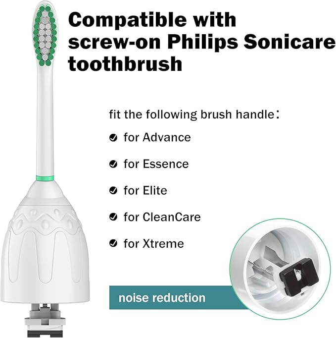 Toothbrush Heads for Philips Sonicare Replacement Brush Heads Medium Soft Dupont Bristles Electric Toothbrush Replacement Heads Fit E-Series Essence Xtreme Elite Advance and CleanCare, 6 Pack
