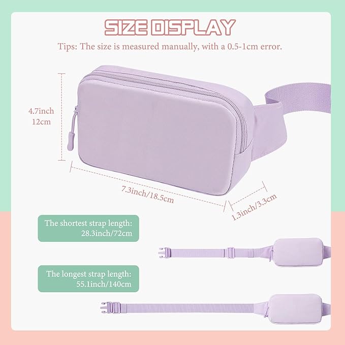 MoKo Fanny Packs for Women Men, Fashion Running Waist Packs, Crossbody Mini Bag Fanny Pack Belt Bag with Adjustable Strap for Running Outdoors Workout Travel Hiking Cycling-StrideForce Fitness