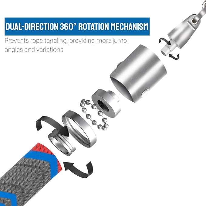 Weighted Jump Rope for Men Women with 110"&102" Abrasion-resistant Cable, Φ=6mm Crossropes jump rope with Rubber Grip,360 Degree Spin,Tangle Free,Suitable for Fitness Cardio,Boxing & Workout-StrideForce Fitness