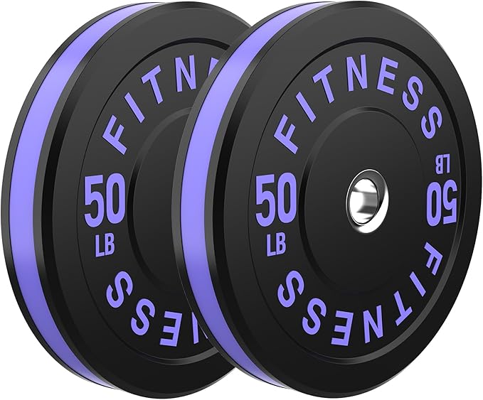 2 Inch Bumper Plates，10-500lbs，Barbell Rubber Olympic Weight Plates Set for Home Gym, Strength Training & Weight Lifting, Multiple Options Colors-StrideForce Fitness