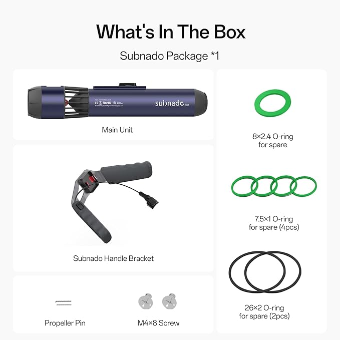 Waydoo Subnado Underwater Scooter Lite, Water Sports Diving Scooter with Removable Handle, Compact and Portable Water Scooter for Adults&Kids, Scuba Diving Snorkeling Sea Scooter Multiple Uses, Blue-StrideForce Fitness