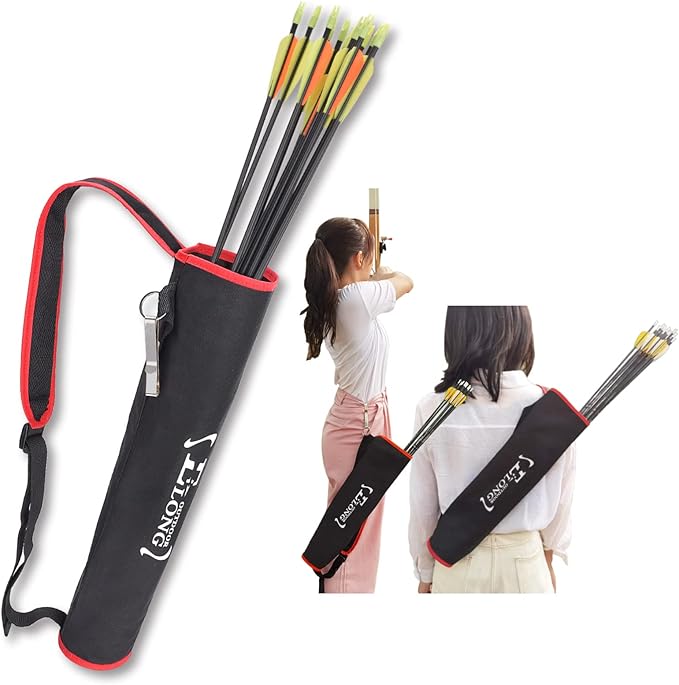 Elong Adjustable Archery Back Arrow Quiver Holder - Upgraded Quiver Arrows for Compound Recurve Bow and Hunting Target Practicing Youth and Adults-StrideForce Fitness