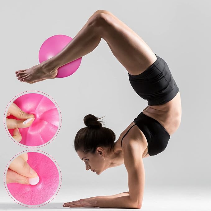 Aoriher 10 Pieces 9 Inch Exercise Pilates Ball Yoga Therapy Core Ball for Yoga Stability Barre Training Stretching Physical Posture Training Gym-StrideForce Fitness