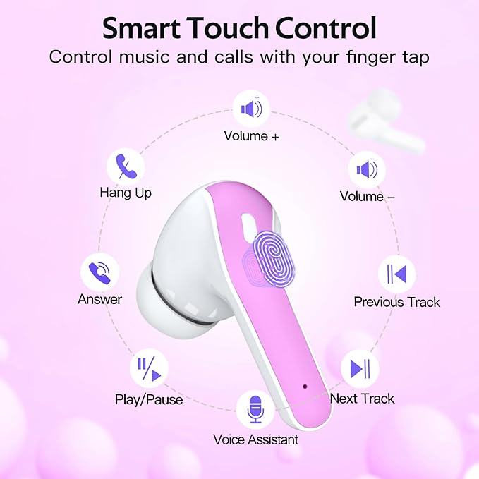 TAGRY 2 Sets X08 Forest Green and Sunset Pink Bluetooth Headphones True Wireless Earbuds 60H Playback Ear Buds with Wireless Charging Case in-Ear Earbuds with Mic-StrideForce Fitness