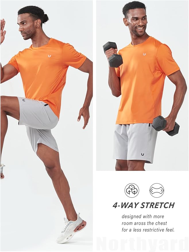 NORTHYARD Mens Athletic Shirts Short Sleeve Gym Workout Running Training Sports Performance T Shirt Basic Tee for Men-StrideForce Fitness