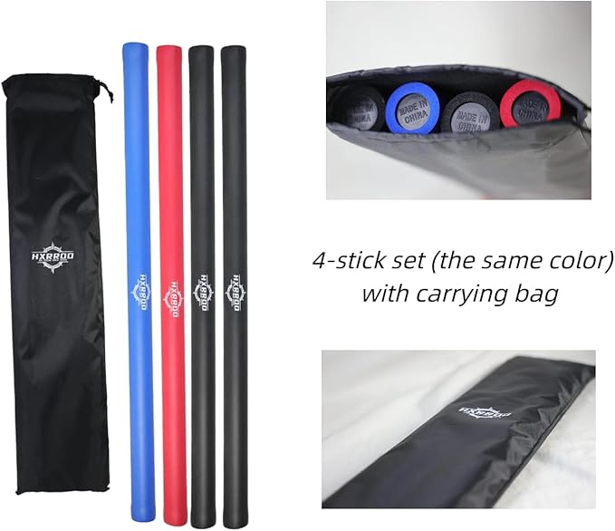 Kali Sticks Martial Arts Foam Padded Escrima Sticks for Safe Practice Training and Sparring with Carry Bag Case - 4 Packs-StrideForce Fitness