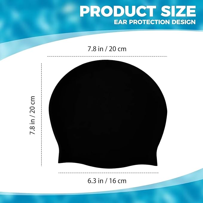 Extra Large Swim Cap - Silicone Cap for Long/Short Hair, Braids & Dreadlocks - Keeps Hair Dry-StrideForce Fitness
