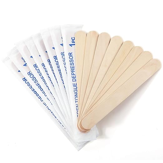 JMU Tongue Depressors Sterile 200 Count, 6 inch Tongue Depressors Wood Individually Wrapped