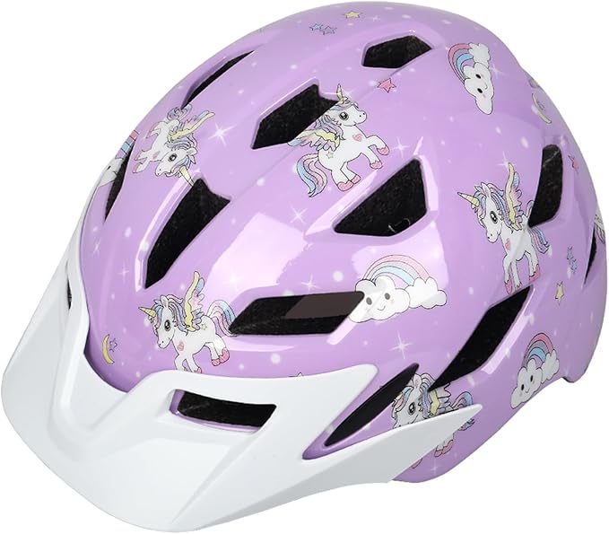 Kids Bike Helmet,Bavilk Kids Boys Girls Bike Helmets with LED Light Detachable Visor Children Youth Teen Multi-Sport for Skating Cycling Scooter Skateboard Adjustable & Lightweight 19.7"-22.4"-StrideForce Fitness