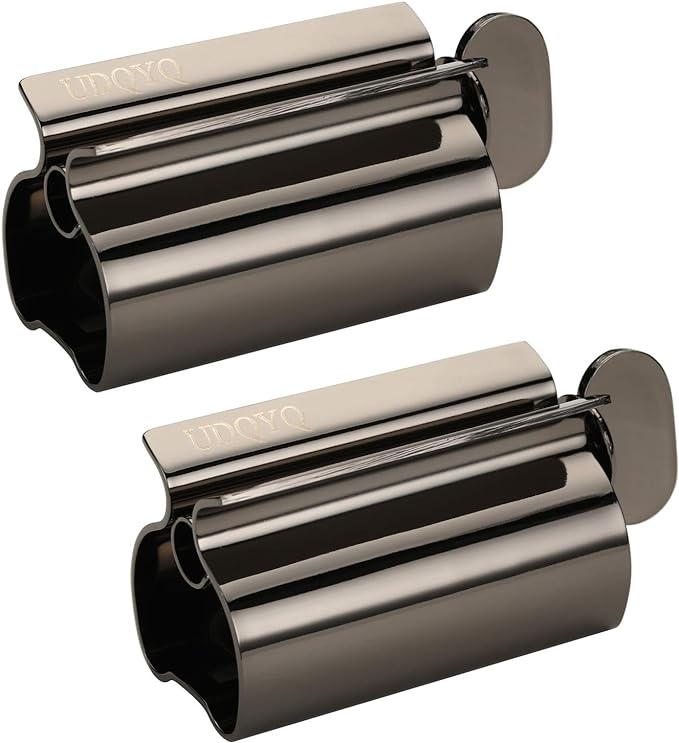 Toothpaste Squeezer - Metal Tube Squeezer Stainless Steel Tube Wringer UDQYQ Toothpaste seat Holder Stand (Black)