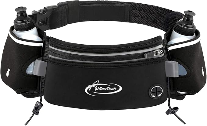 AiRunTech Hydration Running Belt with Water Bottle, Running Fanny Pack for Phone and Wallet Holder, Running Bag Runners Essentials Accessories Marathon Triathlon Walking Jogging Gear Gift-StrideForce Fitness