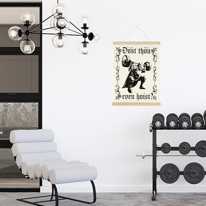 Gym Motivational Posters Funny College Dorm Posters Gifts for Guys Friends Dost Thou Even Hoist Gym Flag Wall Art Decor Sign for Home Gym Bedroom Office-StrideForce Fitness