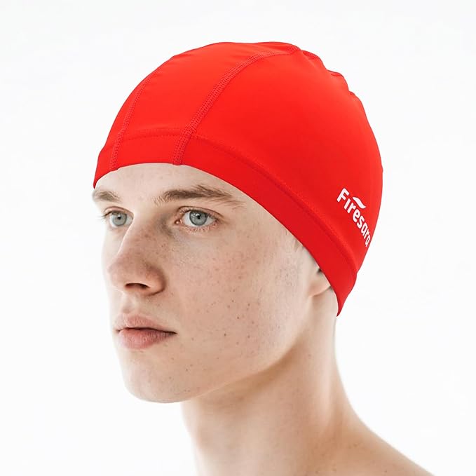 Firesara Fabric Swim Cap, High Elasticity Swimming Cap Keeps Hair Clean Breathable Fit Both Long Hair Short Hair, Swim Caps Woman Girls Men Kids One Size Hat-StrideForce Fitness