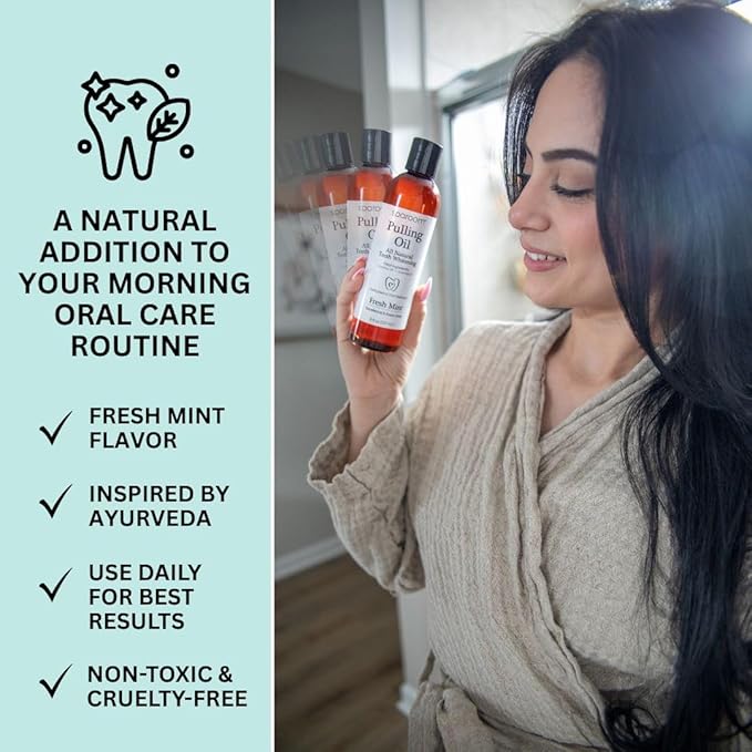 SpaRoom Oil Pulling for Teeth and Gums – 2 Pack Coconut Oil Pulling for Teeth with Tongue Scraper, Fresh Mint, Natural Mouthwash Alternative for Gum Health, Oral Hygiene, and Breath Support, 16 fl oz