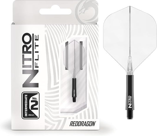 RED DRAGON Darts – Nitro Flite Integrated Flight & Shaft System – No.2 Shape and Design - Available in Short, Intermediate & Medium - Available in Variety of Colours - Professional Darts Accessories-StrideForce Fitness