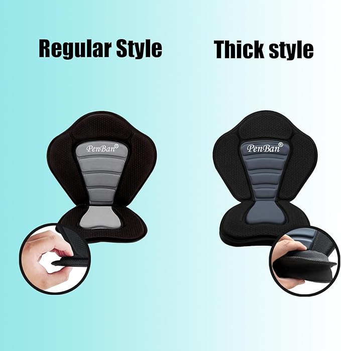 Universal Deluxe Kayak Seat Cushion with Storage Bag for Kayak,Padded Boat,SUP,Canoe,Fishing Boat,Seats with 4 Adjustable Straps-StrideForce Fitness