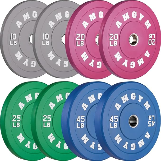 2 Inch Bumper Plates，10-500lbs，Barbell Rubber Olympic Weight Plates Set for Home Gym, Strength Training & Weight Lifting, Multiple Options Colors-StrideForce Fitness