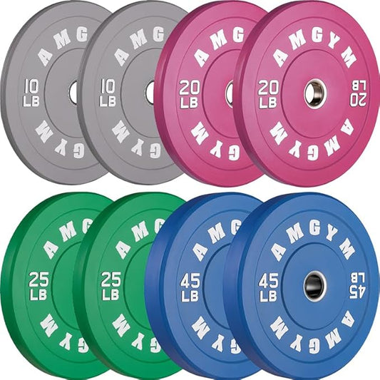 2 Inch Bumper Plates，10-500lbs，Barbell Rubber Olympic Weight Plates Set for Home Gym, Strength Training & Weight Lifting, Multiple Options Colors-StrideForce Fitness