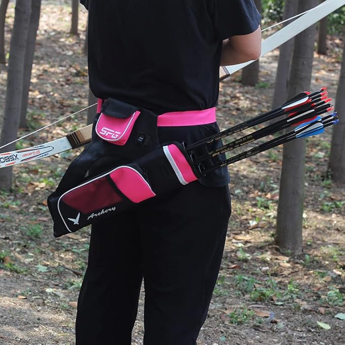 SOPOGER Archery Hip Quiver for Arrows - 3 or 4 Tube Bow Belt Quiver Waist Hanged for Youth Teens Adults Compound Bow Recurve Bow Target Shooting-StrideForce Fitness