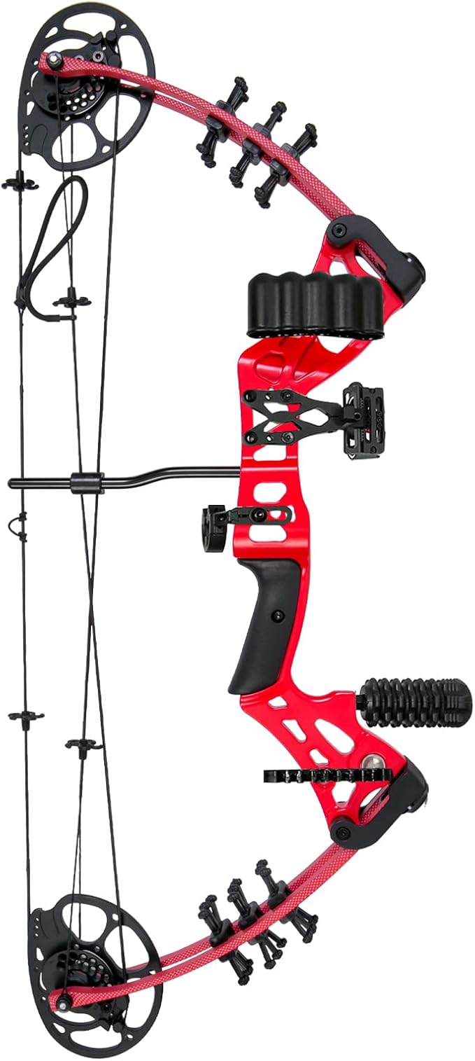 Youth Compound Bow Set 15-45 Lbs for Teens and Beginner, Package with Archery Hunting Equipment, Max Speed 260fps, Adjustable, Right Hand-StrideForce Fitness