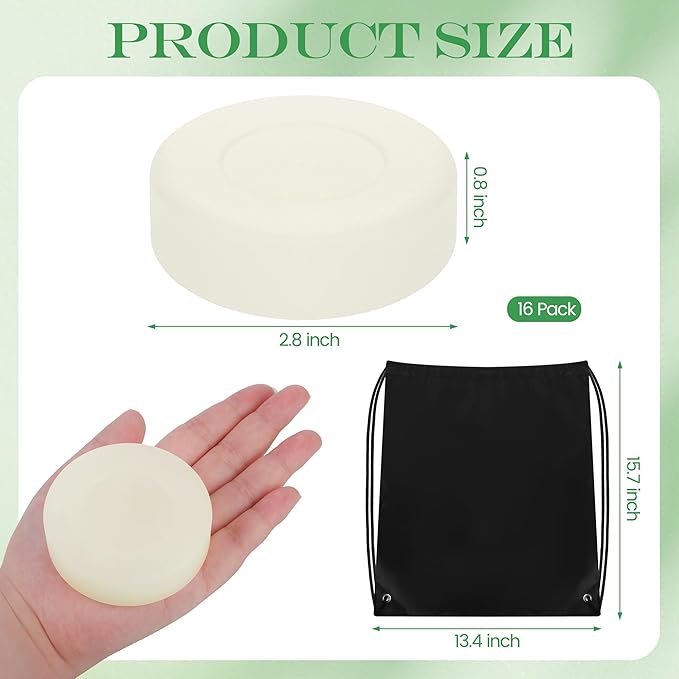 Elcoho Ice Hockey Puck, Glow in The Dark Party Pucks, Green Floor Puck Bulk with Drawstring Bag for Youth Adults Outdoor Indoor Sports Games Practicing & Training-StrideForce Fitness