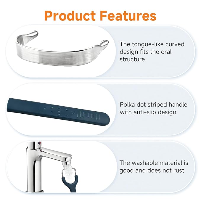 4 Pcs Tongue Scraper for Adults, 4 Colors Stainless Steel Metal Oral Cleaner, Reusable Tongue Hygiene Tool, Portable Tool for Travel and Home Use