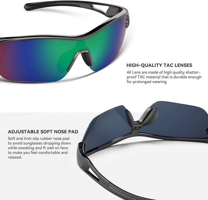 BEACOOL Polarized Sports Sunglasses for Men Women Youth Baseball Cycling Running Fishing Golf Motorcycle TAC Glasses UV400-StrideForce Fitness