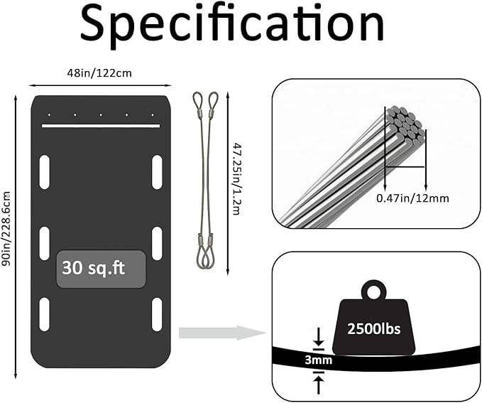 Yard Drag Sled, 1/8" Thickened HDPE, Upgraded Heavy Yard Drag Sled, Suitable for Hauling Various Heavy Items,Yard Debris,Lumber, Construction Materials-StrideForce Fitness