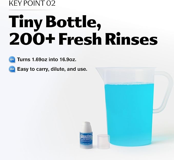 Vegan Alcohol-Free Mouthwash for Bad Breath Treatment for Adults – Concentrated Botanical Oral Rinse with Clove & Tea Tree Oil, 200+ Uses, Mint Herbal Blend, 1.69 fl oz