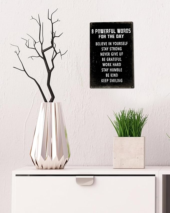 ALKB Inspirational Wall Art Metal Sign 8 x 12 Inch, Inspiring Positive Quotes Room Decor for Living Room Bedroom Classroom Gym, Motivational Wall Decor for Teen-StrideForce Fitness