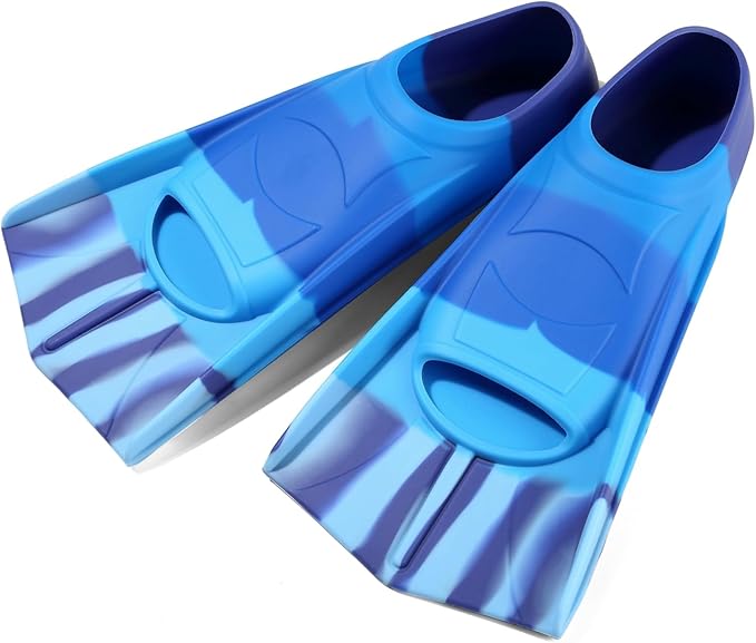 Kids Swim Fins,Short Kids Fins Youth Swimming Flippers for Lap Swimming Training for Children Girls Boys Beginners-StrideForce Fitness