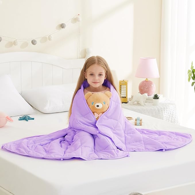 L'AGRATY Weighted Blanket - 36"x48" 3lbs Weighted Blanket Microfiber Material with Glass Beads Small Blanket for All-Season Summer Fall Winter Soft Thick Blanket-StrideForce Fitness