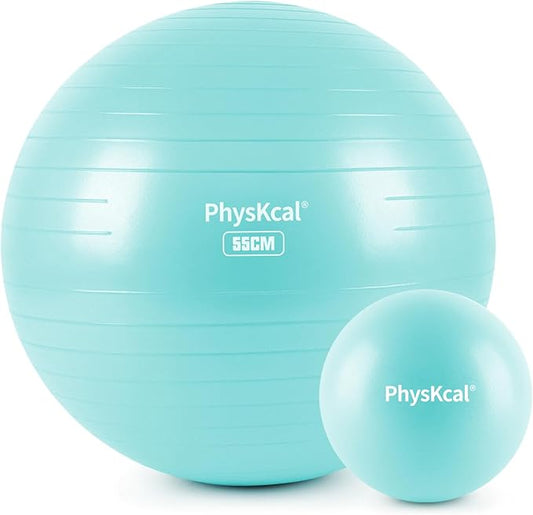 Yoga Ball for Exercise, Pilates Set, 4 Sizes Fitness Ball for Workout, Birthing, Pregnancy, Physical Therapy- Pump Included-StrideForce Fitness