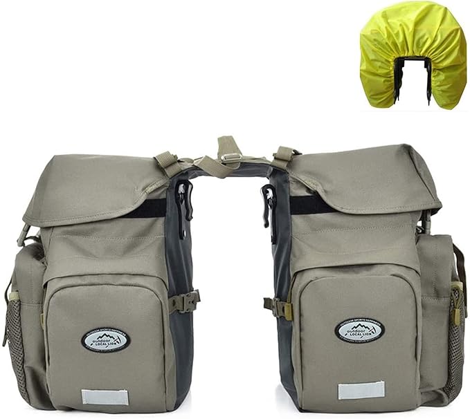 ZTZ Bike Bags for Bicycles Rear Rack, Waterproof Rear Bike Rack Bag with Rain Cover and Reflective Trim-StrideForce Fitness