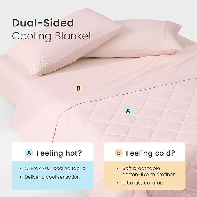 Cozy Bliss Cooling Blanket for Hot Sleepers, Q-Max 0.4 Cooling Comfort King Size, Cold Blankets for Night Sweats Sleeping, Ultra-Cool Lightweight Breathable Summer Blanket for Bed-StrideForce Fitness