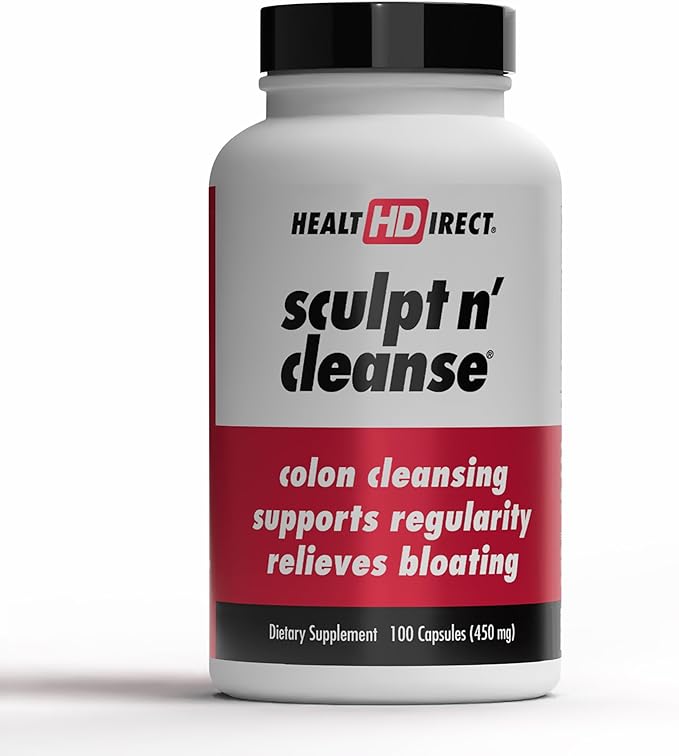 HEALTH DIRECT Sculpt n' Cleanse - Herbal Colon Cleanse for Digestive Health & Regularity - Natural Detox & Gut Flush Supplement - 100 Veggie Capsules-StrideForce Fitness