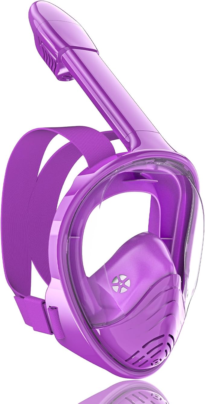 QingSong Kids Snorkel Mask Full Face, Snorkeling Set with Camera Mount, Foldable 180 Degree Panoramic View Snorkeling Gear Anti-Fog Anti-Leak-StrideForce Fitness