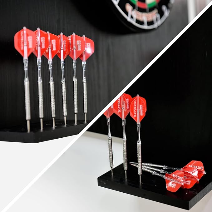 Knock-down Dartboard Backboard for A Large Area of Wall Protection Free Combination for Various Set-up Options Wooden Backboard with Black Veins Mounting Kits and Instructions Included Dartboard-StrideForce Fitness